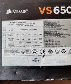 corsair vs 650watt power supply 12v 50 ampere for sale.