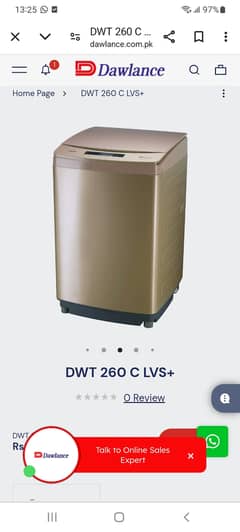 Dawlance DWT 260 C LVS+ Automatic washing machine