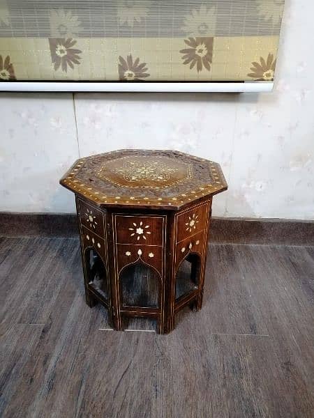 vintage antique solid wooden side tables 0