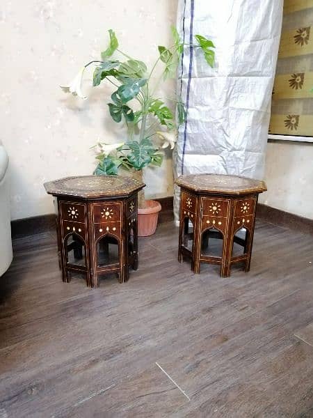 vintage antique solid wooden side tables 7