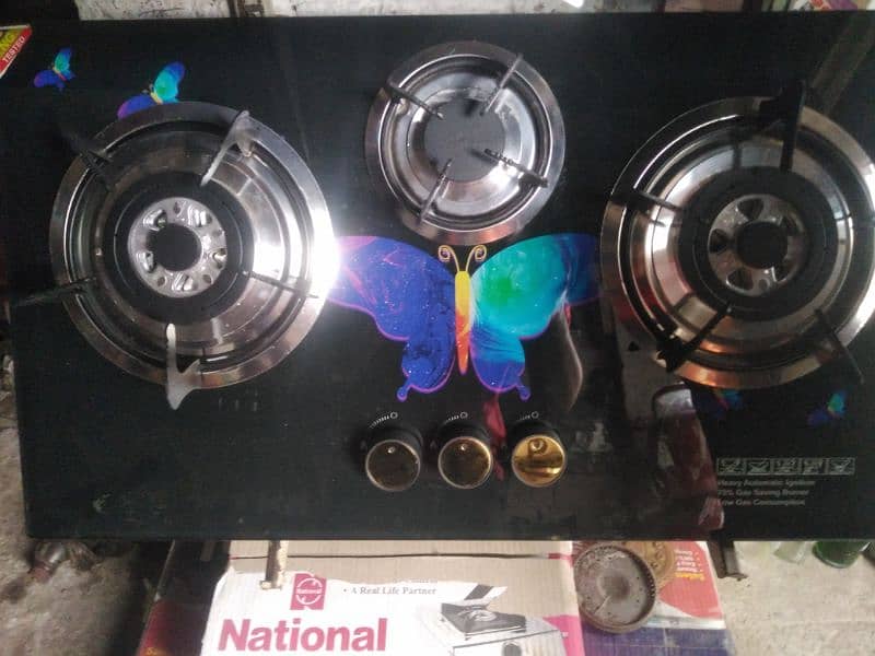three burner LPG+NG non magnet steel tap 7