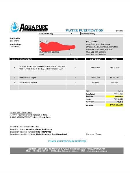 aqua pure 8 stage RO water filter 1