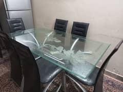 Iron Rod Dining Table with 6 Chairs