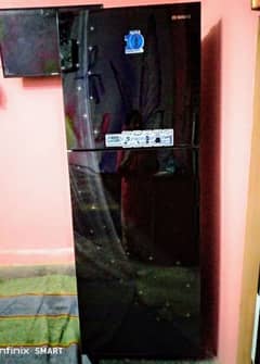 waves glass door fridge without inverter black shine.