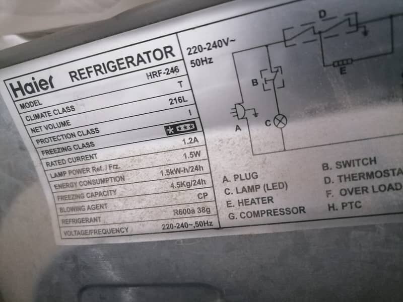Fridge Haier Refrigrator HRF-246 2