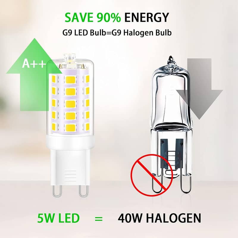 Creyer G9 Led Light Bulbs,5W 450LM, Equivalent to 40W Halogen, 4