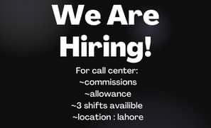 Call center job Lahore.