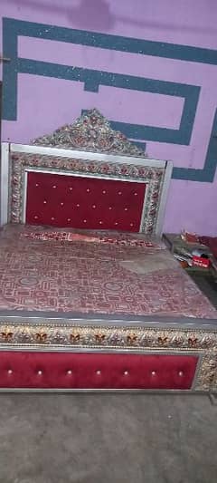 Metal bed with metress lahore