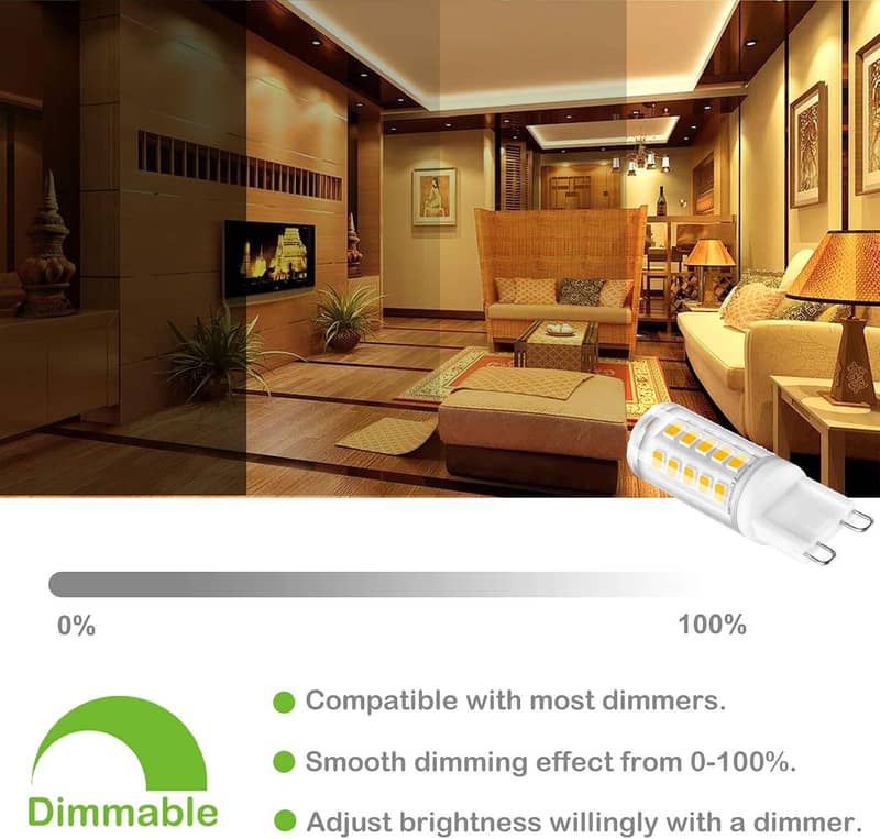 G9 LED Bulbs Dimmable, Warm White 2700K, 3W G9 LED Light Bulb, 2