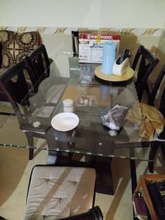 tempered glass top dinning table