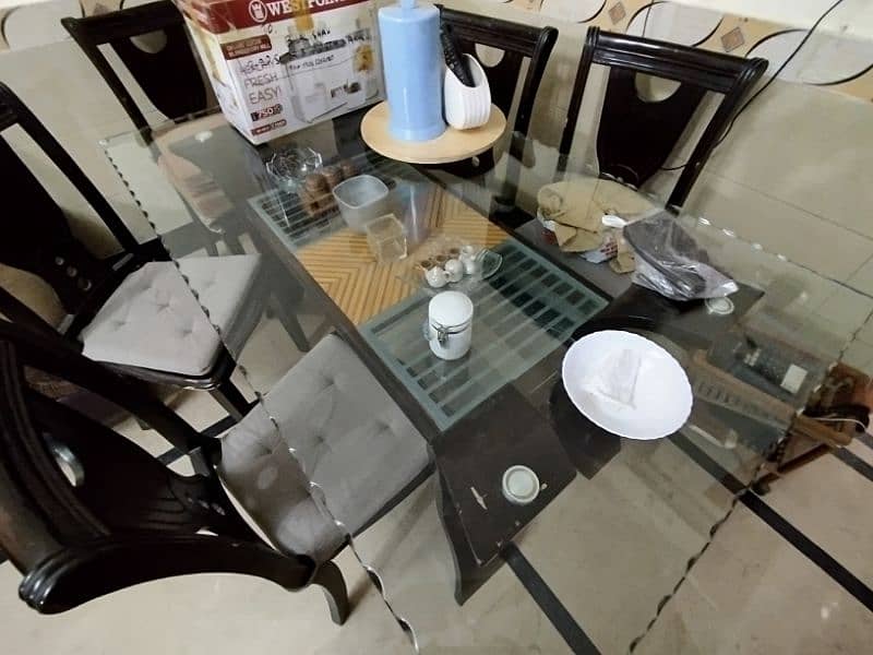 tempered glass top dinning table 4