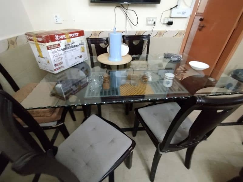 tempered glass top dinning table 6
