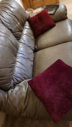 huge two-seater leather sofa