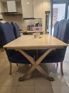 6 chairs dining table set just like new for sale 0