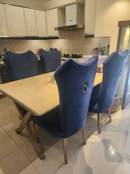 6 chairs dining table set just like new for sale 2
