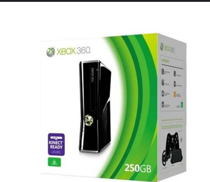 Xbox 360 Slim 250 GB 10/10 Condition with Box and 1 controller. 1