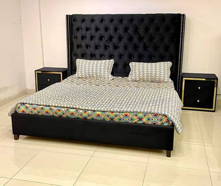 double bed set, Sheesham wood bed set, king size bed set, complete set 7