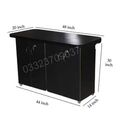 4 feet Wooden Iron stand Table cabinet cupboard iron board Black