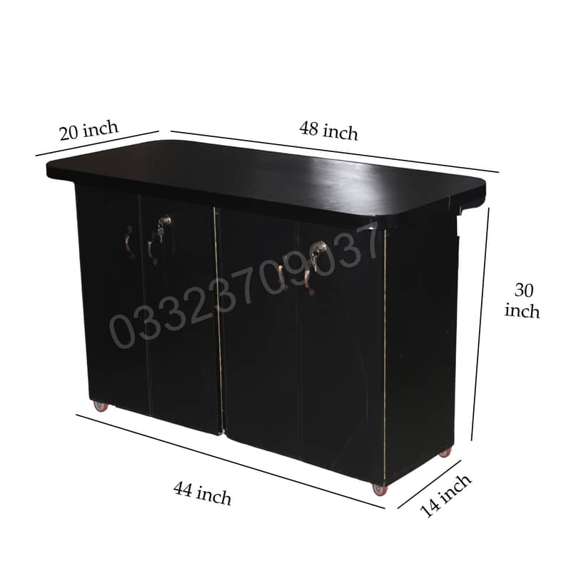 4 feet Wooden Iron stand Table cabinet cupboard iron board Black 0