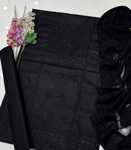 Black embroidery suit 1