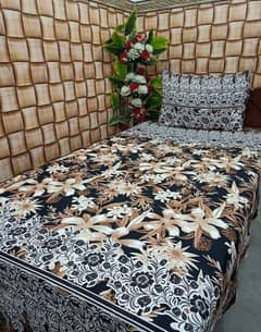 2  piece cotton printed single bed sheet