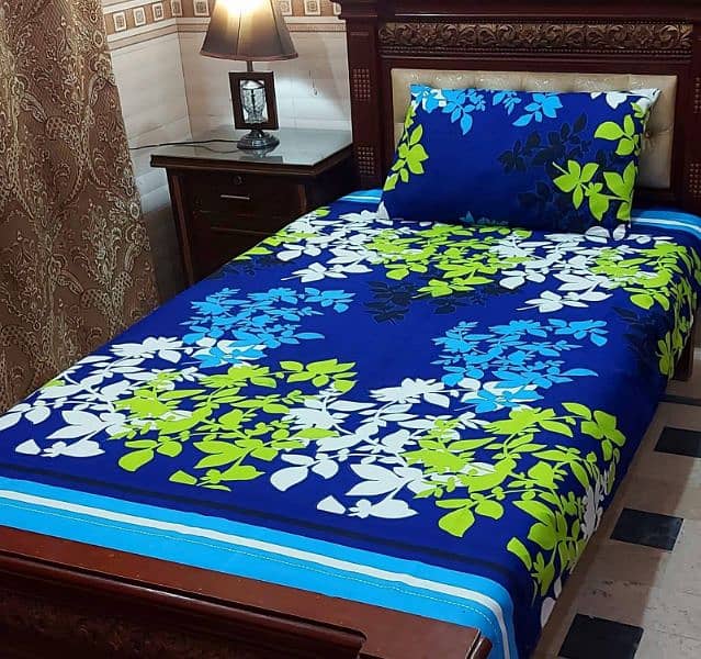 2  piece cotton printed single bed sheet 1