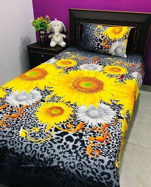 2  piece cotton printed single bed sheet 3
