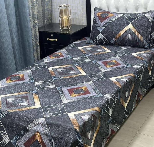2  piece cotton printed single bed sheet 4