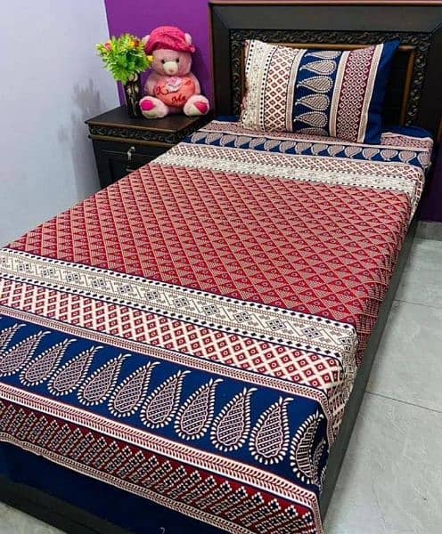 2  piece cotton printed single bed sheet 6