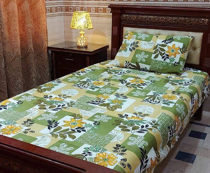 2  piece cotton printed single bed sheet 8