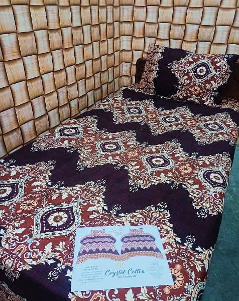 2  piece cotton printed single bed sheet 10