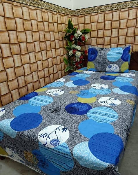 2  piece cotton printed single bed sheet 12