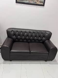 Rexine sofa set (1 three seater, 2 two seater)