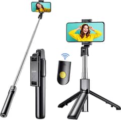 Gritin Selfie Stick, 4 in 1 Bluetooth Selfie Stick Tripod, Extendable 0