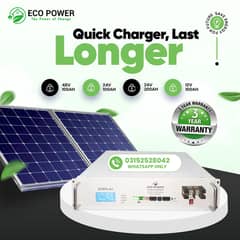 Eco Power Solar Batteries - 48V/100AH, 24V/100AH, 24V/200AH, and 12V/1