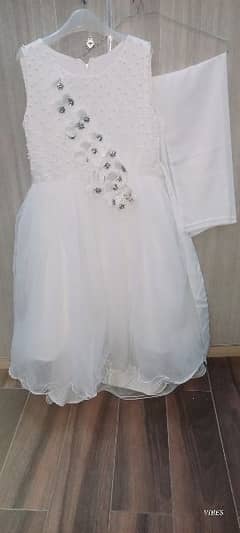 branded white tale frock with trouser 0