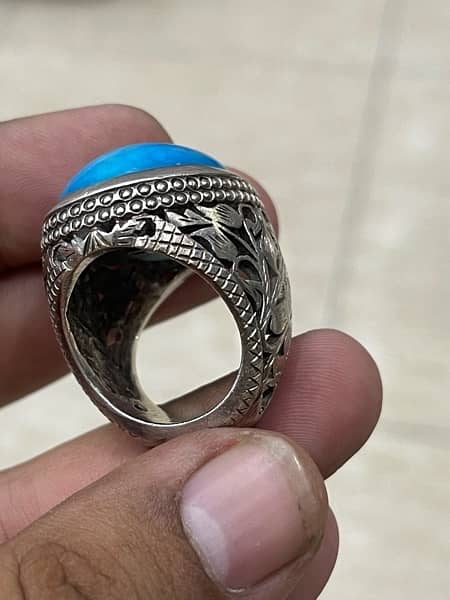 Natural Feroza orignal Ring 925 silver 2