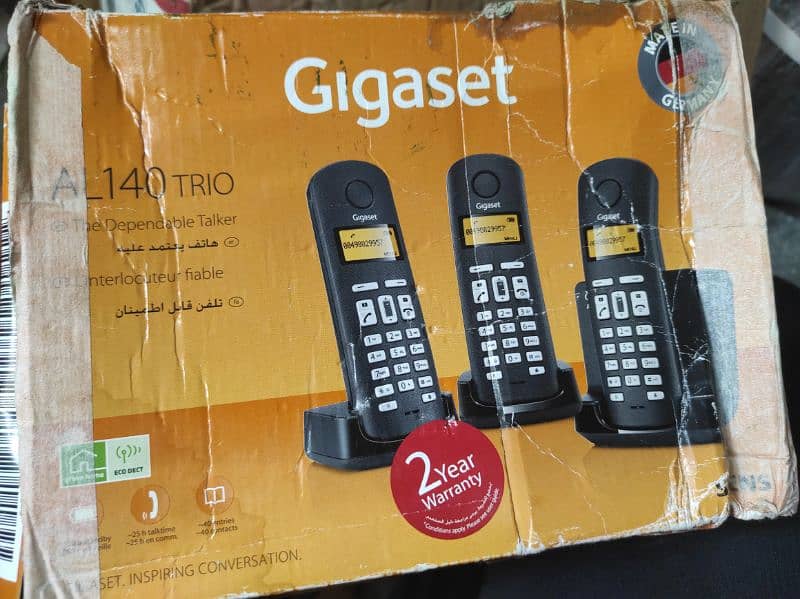 Germany imported Gigaset AL140 trio cordless phone 2