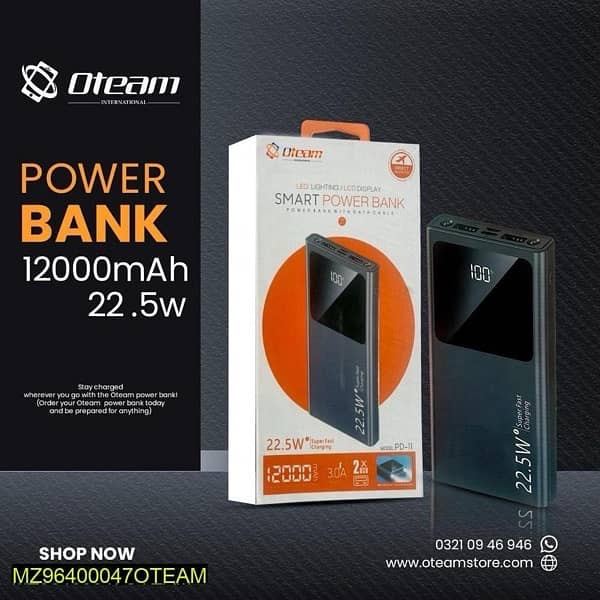 OTEAM 12000 MAH POWER BANK 1