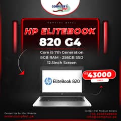 HP EliteBook 820 G4 Core i5 7th Gen, 8GB, 256GB SSD, 12.5″ HD LED