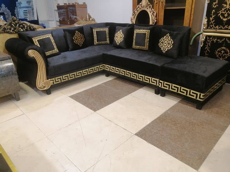 L shape sofa / corner sofa / six seater / velvet sofa / Sofa for sale 0