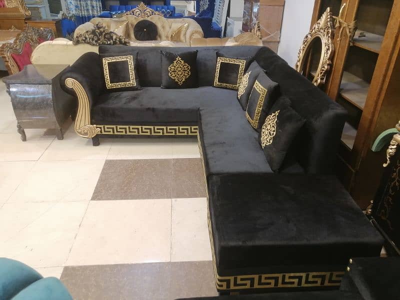 L shape sofa / corner sofa / six seater / velvet sofa / Sofa for sale 1