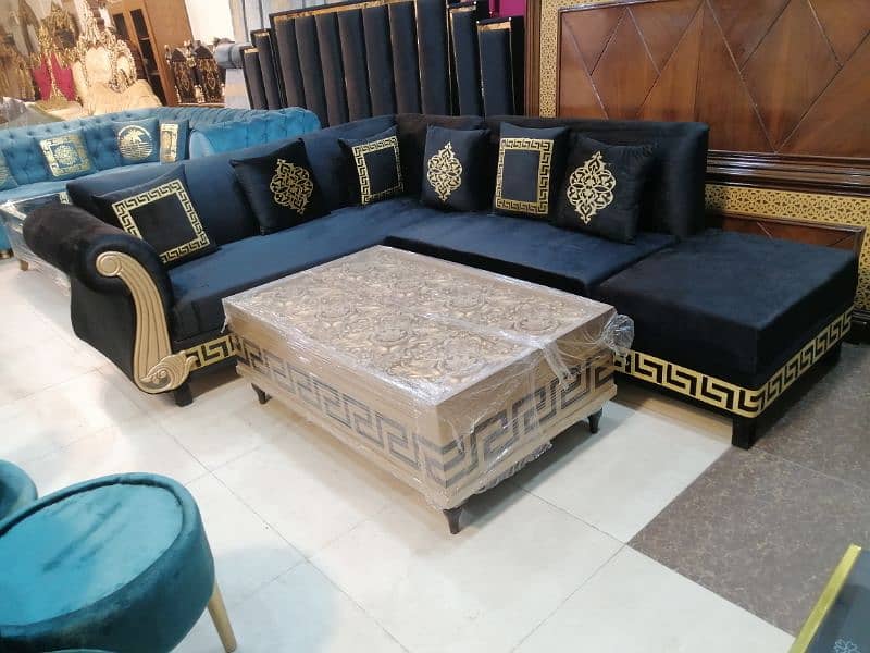 L shape sofa / corner sofa / six seater / velvet sofa / Sofa for sale 2