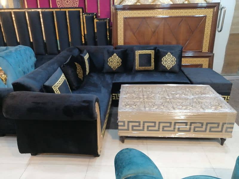 L shape sofa / corner sofa / six seater / velvet sofa / Sofa for sale 3