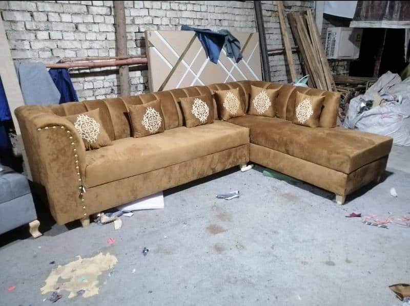 L shape sofa / corner sofa / six seater / velvet sofa / Sofa for sale 11