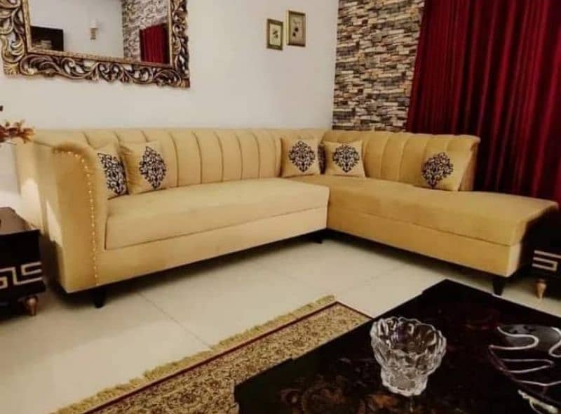 L shape sofa / corner sofa / six seater / velvet sofa / Sofa for sale 18