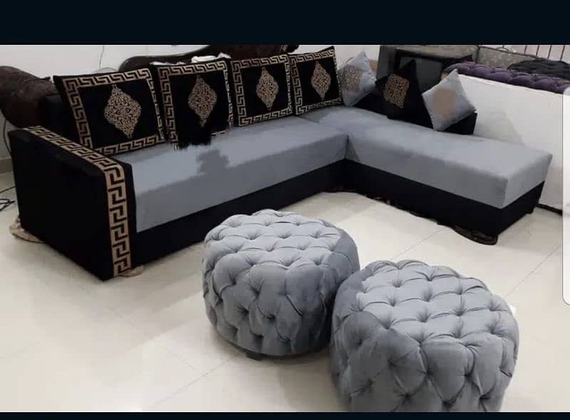 L shape sofa / corner sofa / six seater / velvet sofa / Sofa for sale 19