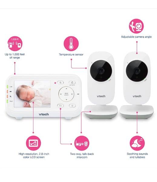 VTech Digital Video Baby Monitor 2 Cameras Night Vision 4