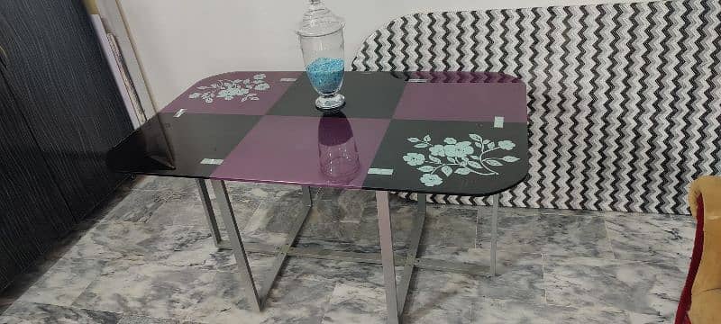 Space Saving Dining Table (Black/Purple) 3