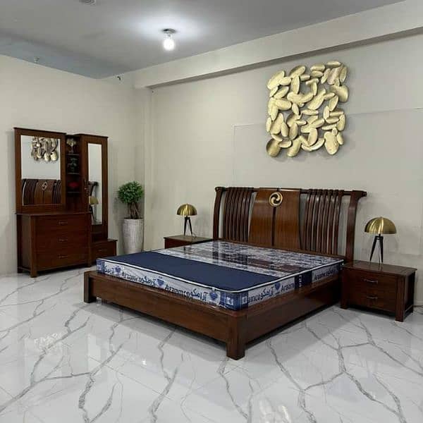 Solid Wooden Italian Bed Set 5